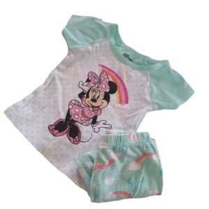 Disney Blue Minnie Mouse & Rainbows Shirt & Pants 24M